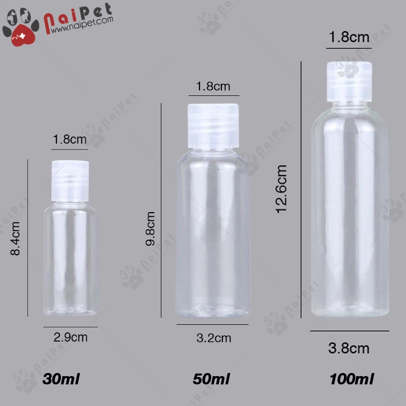 Chai Nhựa Nắp Bật Chai Chiết Mỹ Phẩm Dung Dịch Dạng Nước Dạng Gel Dạng Bột Tiện Dụng 100ml