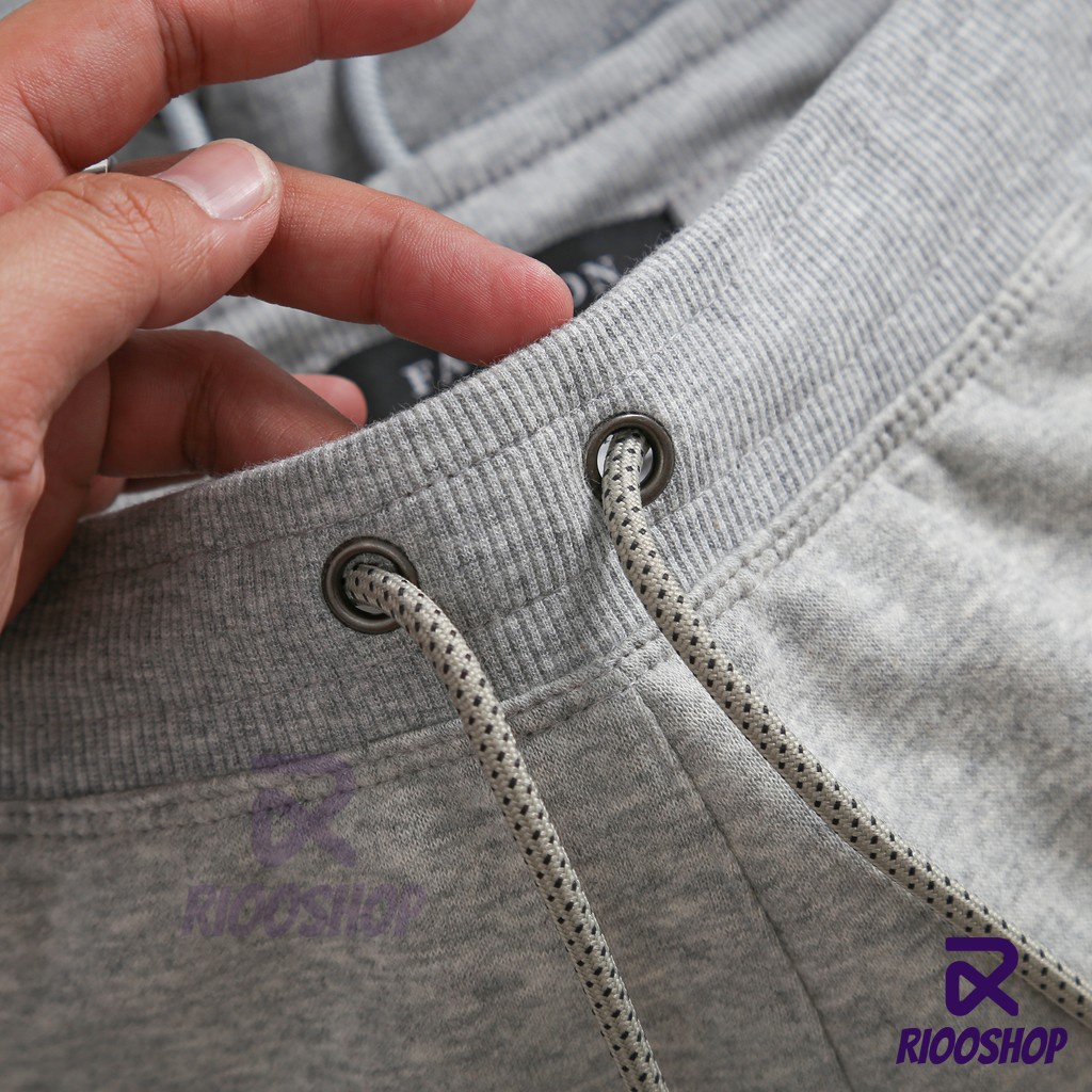 Quần thun nỉ nam ngắn cao cấp chuẩn shop dây kéo RPS037 - quần short nam đẹp Riooshop