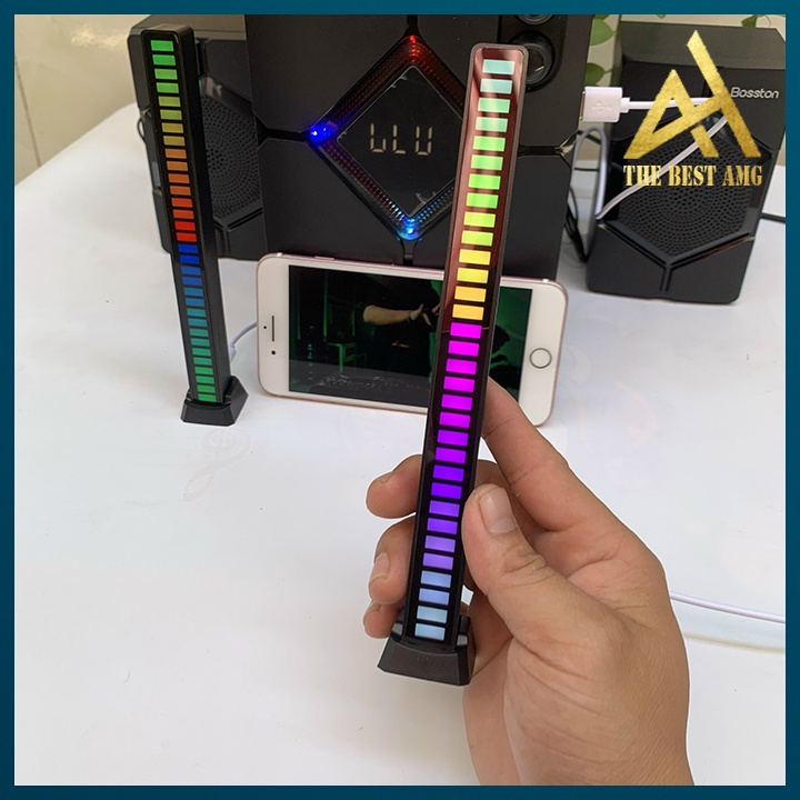 Thanh Đèn Led RGB Nhiều Chế Độ Nháy Theo Điệu Nhạc - Đèn Trang Trí Cảm Biến Máy Tính, Quay Tik Tok