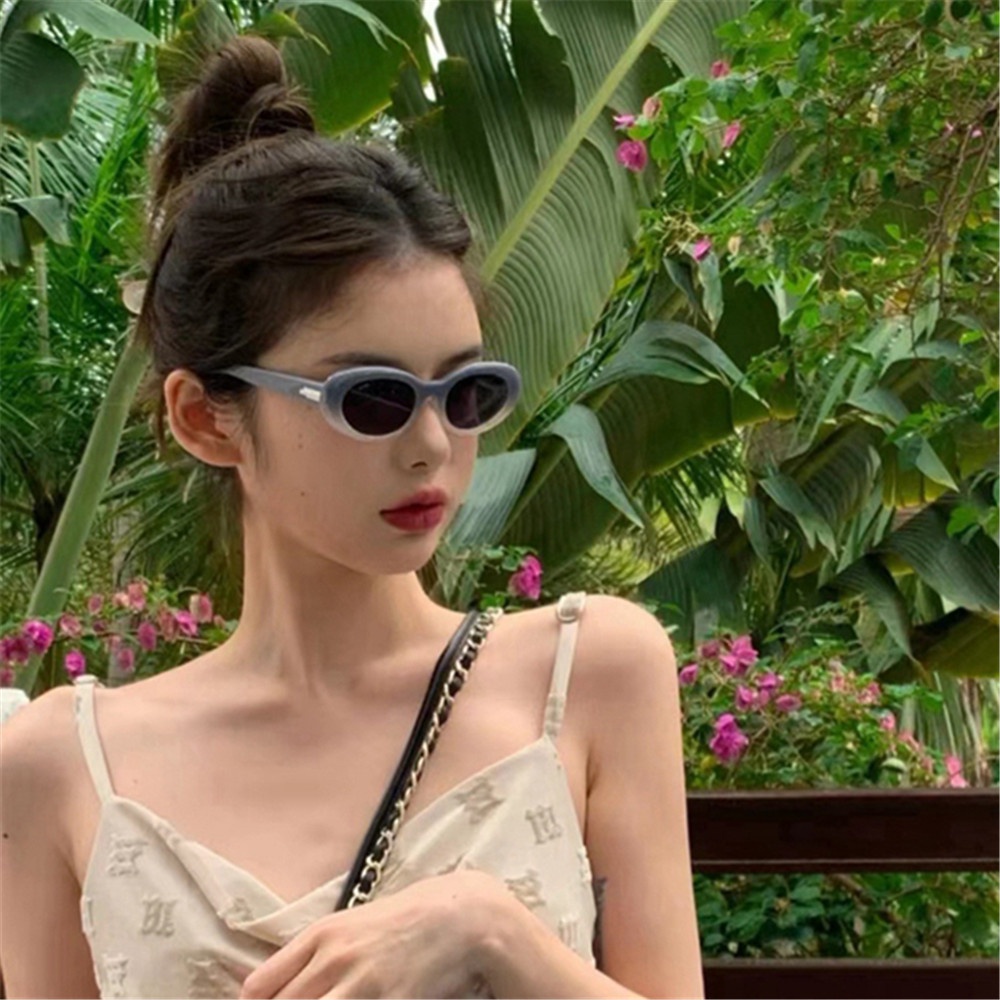 Kính Mát Gọng Oval Y2K Phong Cách Retro Thời Trang Cho Nữ