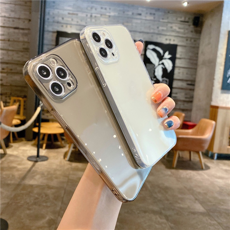 Ốp lưng iPhone trà sữa starbuck chống sốc cạnh viền vuông Silicon trong suốt ip 6/6s/7/8/X/XS/11/12/13/14 Pro Plus Max