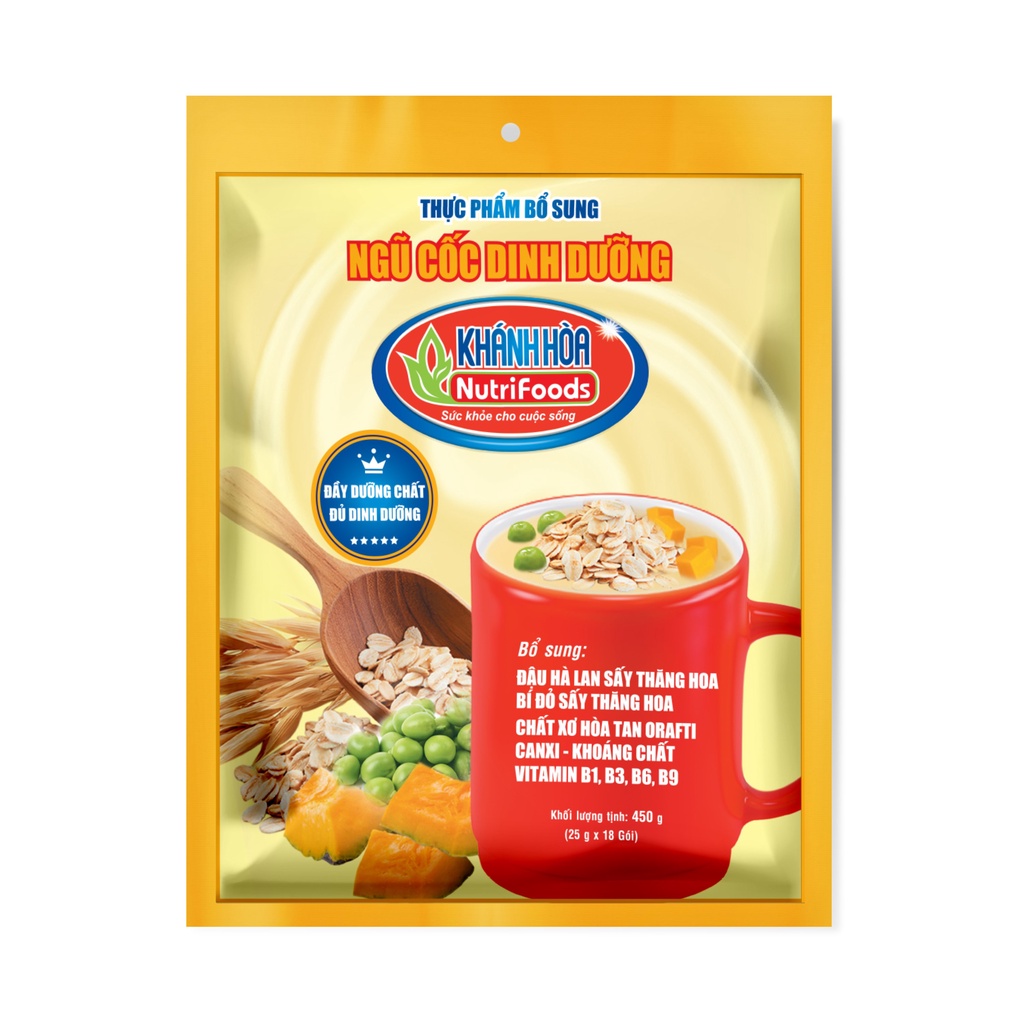 Ngũ Cốc Dinh Dưỡng Khánh Hòa NutriFoods - Thực Phẩm Bổ Sung Rau Củ Quả, Chất Xơ Hòa Tan, Vitamin
