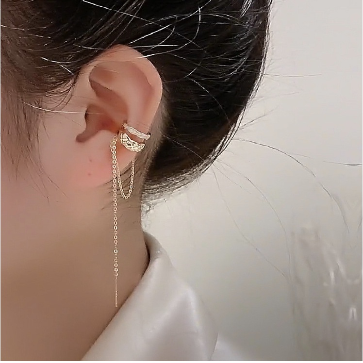 Bông tai khoen tai nữ kẹp vành đeo một bên mạ vàng dáng dài phong cách cá tính Hàn Quốc Boho Stepany