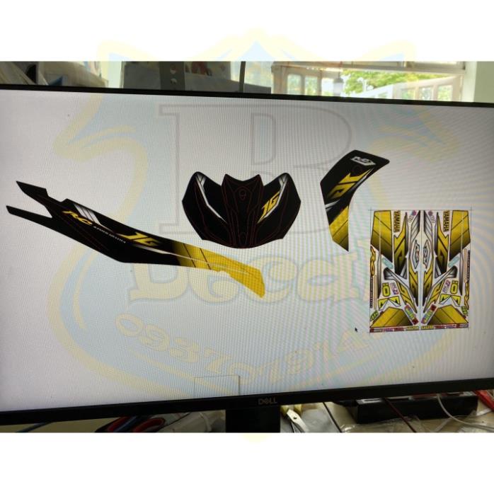 FREE SHIP + SALE SỐC +DECAL PVC 5 LỚP CHẤT LƯỢNG CAO Tem rời jupiter JG vàng đen
