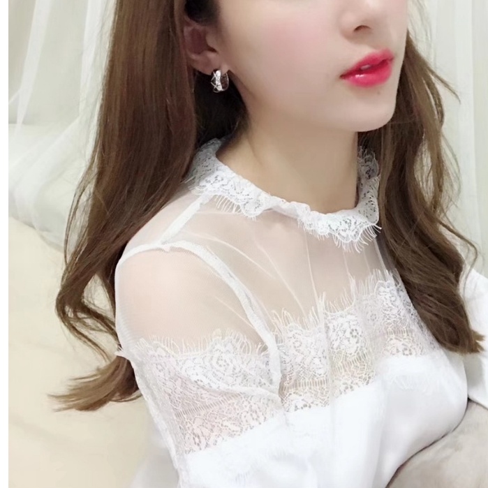 Bông Tai Mạ Vàng Hồng 18K Đính Kim Cương Nhân Tạo Cho Nữ