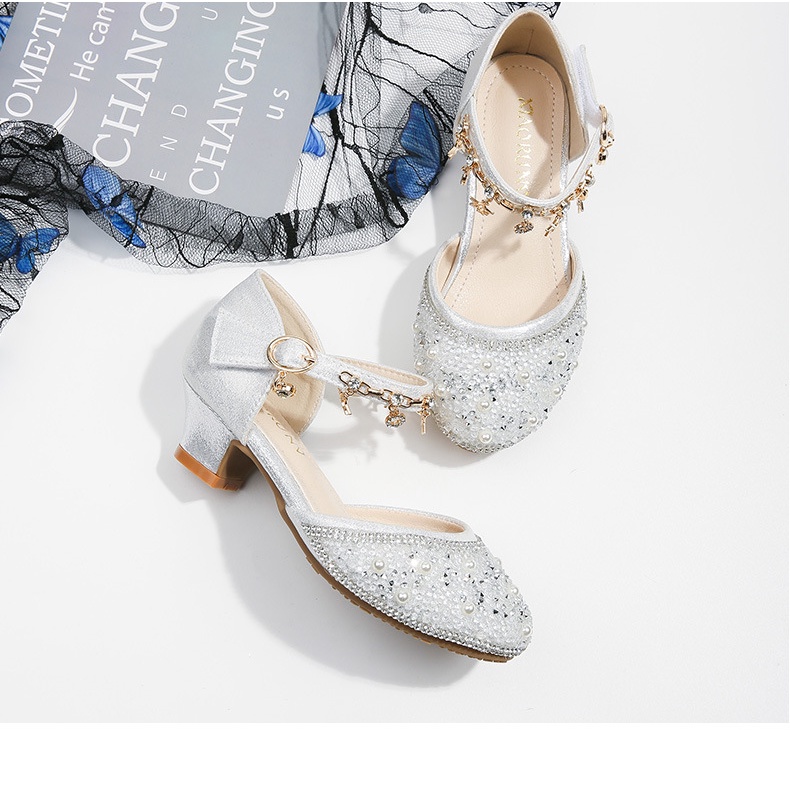 Giày công chúa cao gót cho bé gái kiểu búp bê xinh xắn - Hàng cao cấp