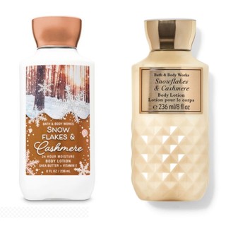 Dưỡng thể giữ ẩm da authentic Bath & Body Works Snowflakes & Cashmere shea butter & vitamin E body lotion 236ml (Mỹ)