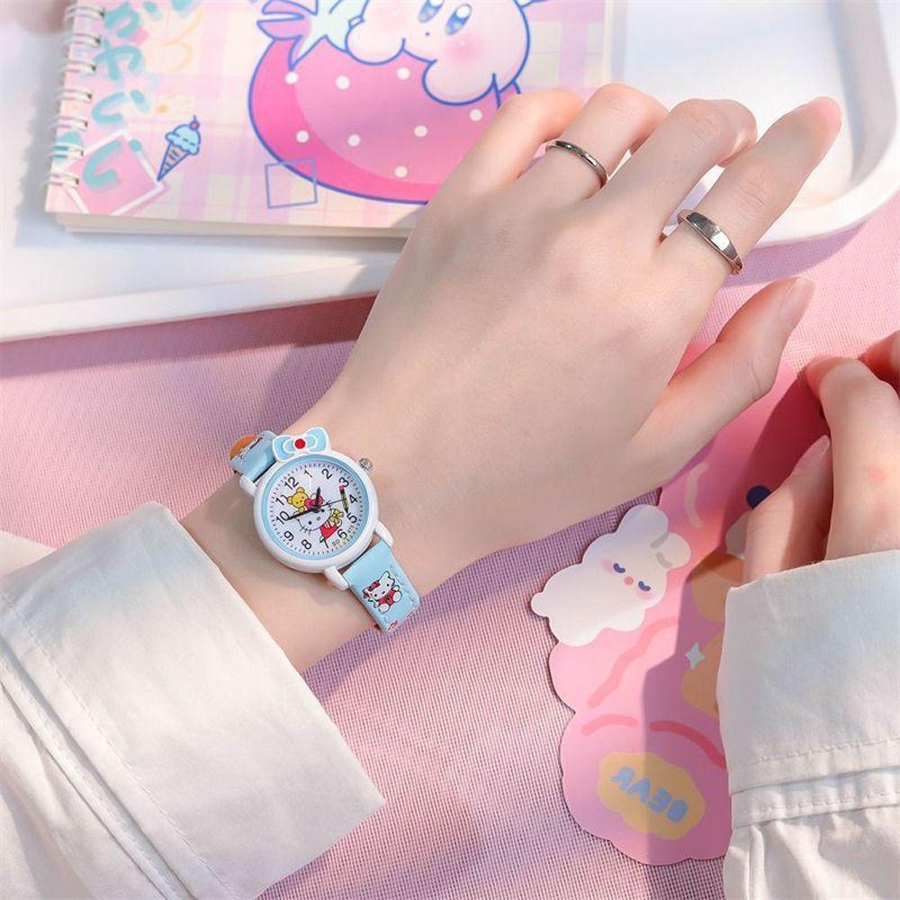 Dây Chuyền Bằng Da Pu Thời Trang Dễ Thương Cho Nữ|Đồng Hồ Nữ Dây Da Mặt Hình Hoạt Hình Dễ Thương