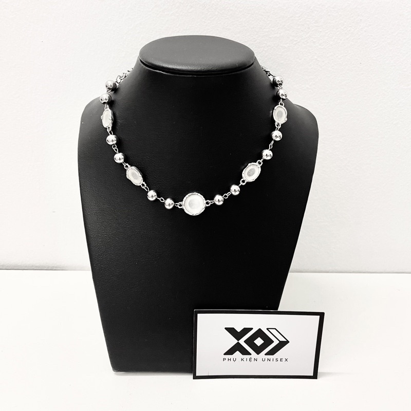 Vòng cổ Mặt Đá Mắt Mèo Bằng Thép Phong Cách Sang Trọng - Dây Chuyền Thời Trang Dành Cho Nam Và Nữ