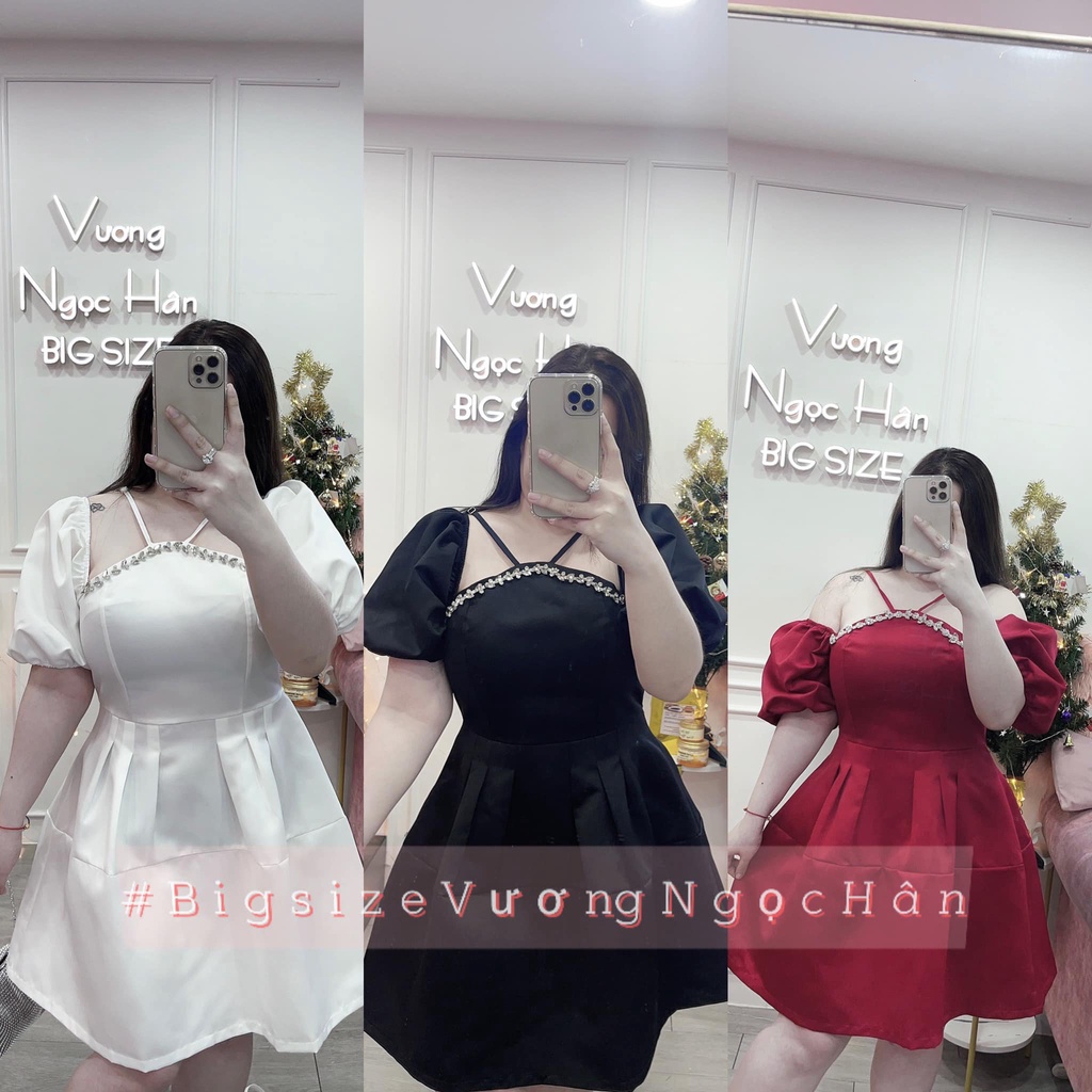 ĐẦM THIẾT KẾ YẾM ĐÍNH ĐÁ TAY BỒNG SANG TRỌNG DỰ TIỆC CHO BIGSIZE 60-95KG
