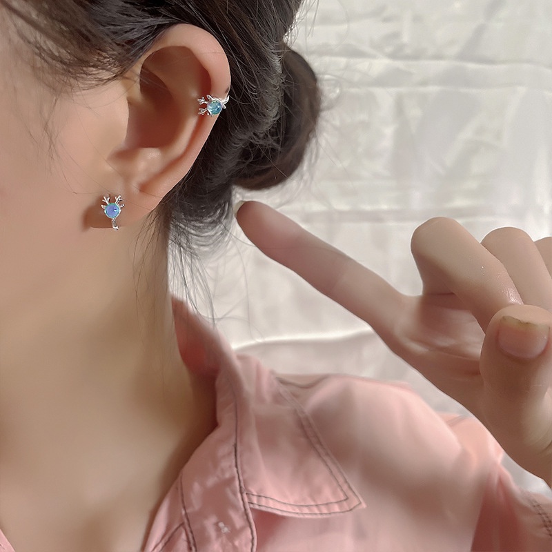 Kẹp tai Kiểu Hàn Quốc, bông tai kẹp theo phong cách Giáng sinh thời trang, không gây dị ứng bông tai, kẹp tai phụ nữ cao cấp