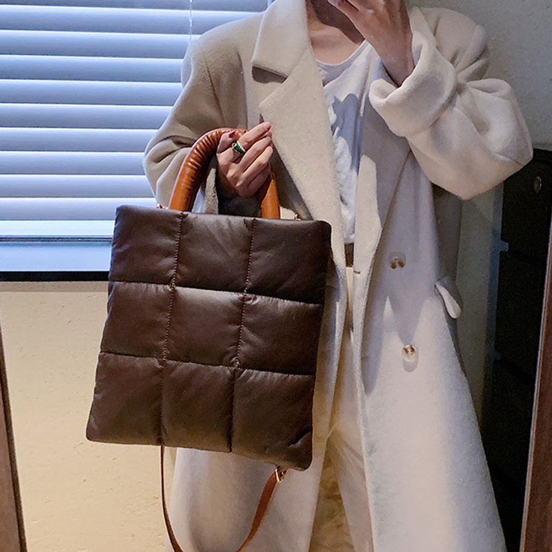 Túi Đeo Vai Bằng cotton Sức Chứa Lớn Họa Tiết Kẻ Sọc Cho Nữ