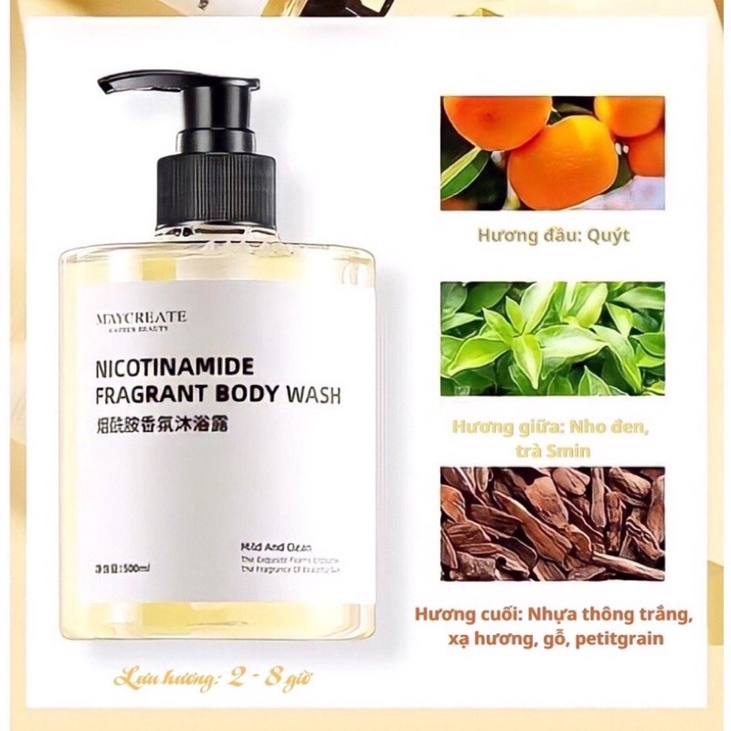 Combo sữa dưỡng thể, sữa tắm dưỡng trắng Niacinamide 500ml | BigBuy360 - bigbuy360.vn