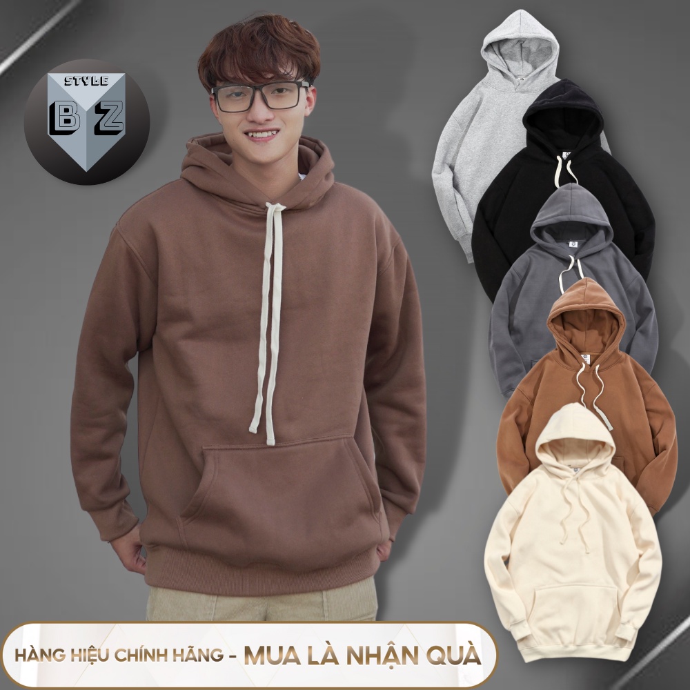 Áo Hoodie UNISEX Nam Nữ BASIC trơn phong cách Hàn Quốc