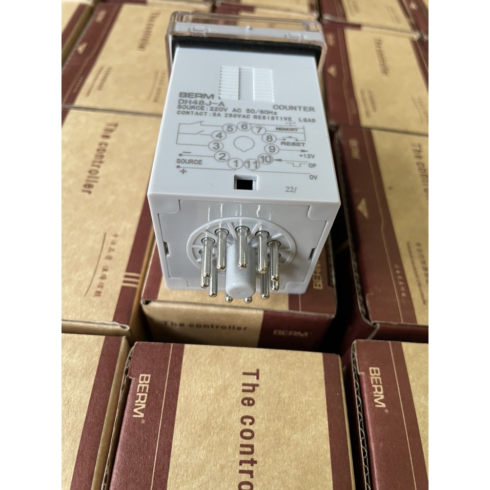 Bộ đếm 11 chân BERM DH48J-A, điện áp 220VAC