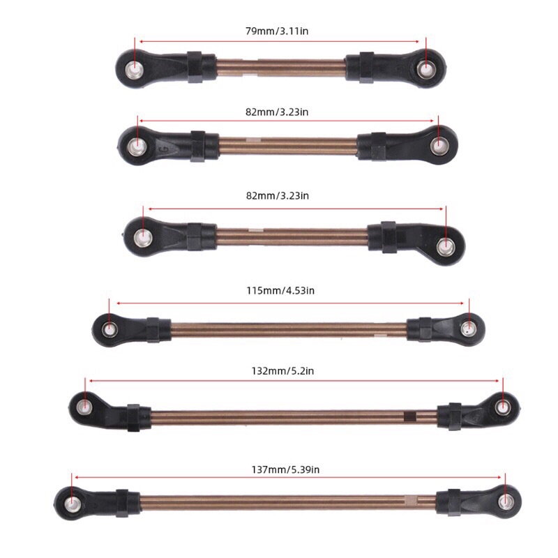 Bộ 10 tay link 313mm 324mm kim loại chất lượng cao TRX4 SCX10 SCX10iii