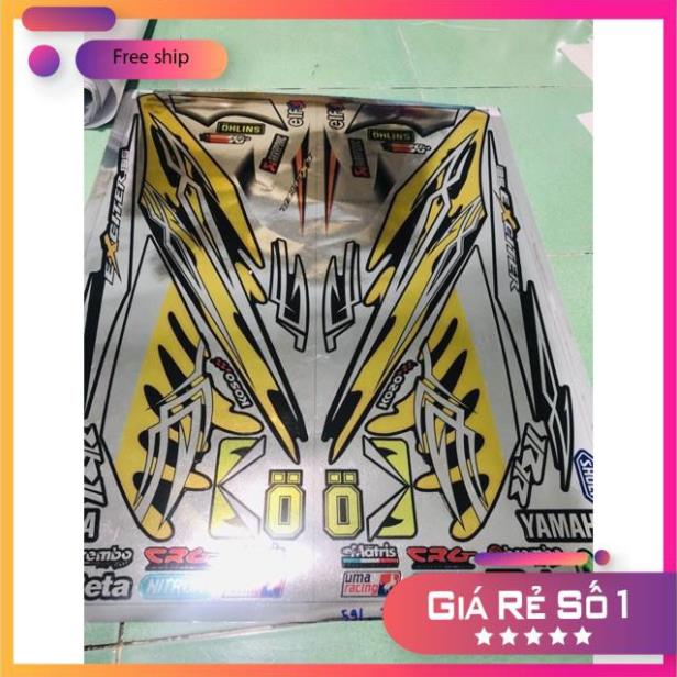 FREE SHIP + QUÀ TẶNG Tem rời Exciter 2010  lửa vàng đen  chất liệu Crom