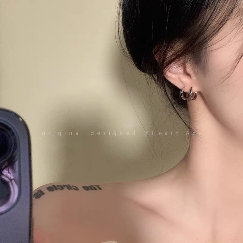 Khuyên Tai Cao Cấp Thiết Kế Hình Chữ Sleep No Need to Pick Up Mùa Thu Đông Cho Nữ