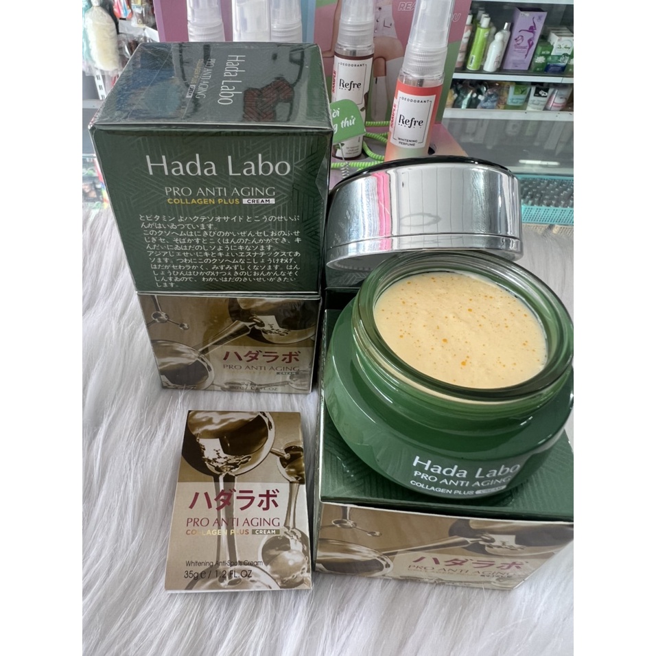 KEM DƯỠNG TRẮNG DA SẠCH NÁM TÀN NHANG HADA LABO PRO ANTI AGING COLLAGEN PLUS CREAM 35GR