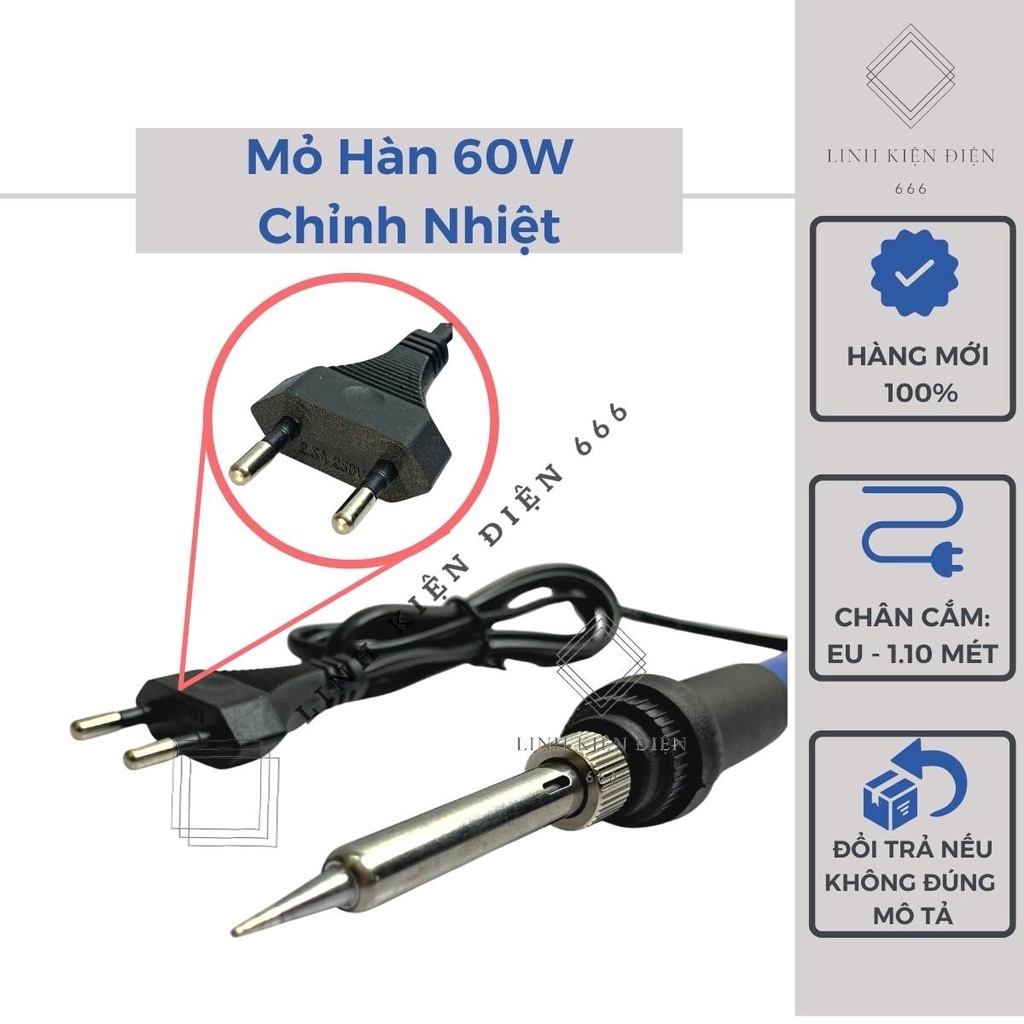 Mỏ hàn chì 60w hàn thiếc mini điện tử chỉnh nhiệt MH60WCNNTH