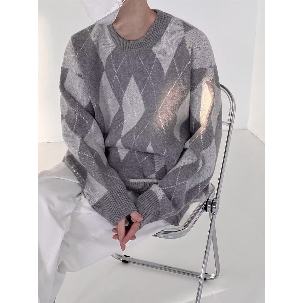Áo sweater dệt kim chui đầu cổ thuyền đính đá thời trang thu đông mới cho nam áo thun tay dài cổ tròn họa tiết kẻ sọc thời trang nhật hàn mới 2023 dành cho bạn nam simple xu hướng áo sweater nỉ nam