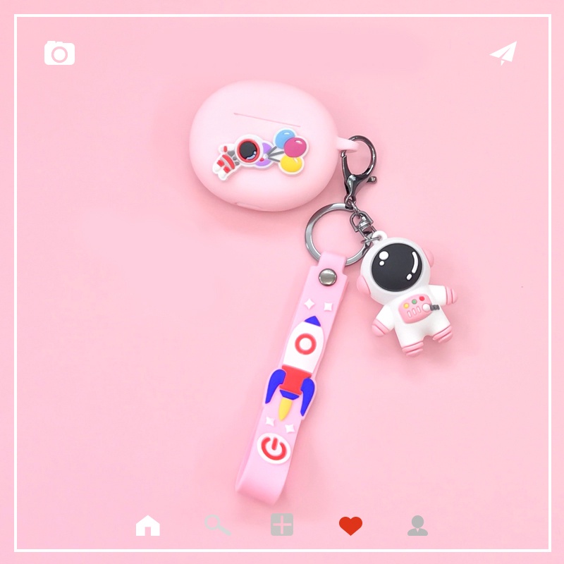 Vỏ Bảo Vệ Hộp Sạc Tai Nghe huawei freebuds 5i freebuds5 i Bằng Silicon Hình Phi Hành Gia Hoạt Hình Dễ Thương Kèm Móc Treo