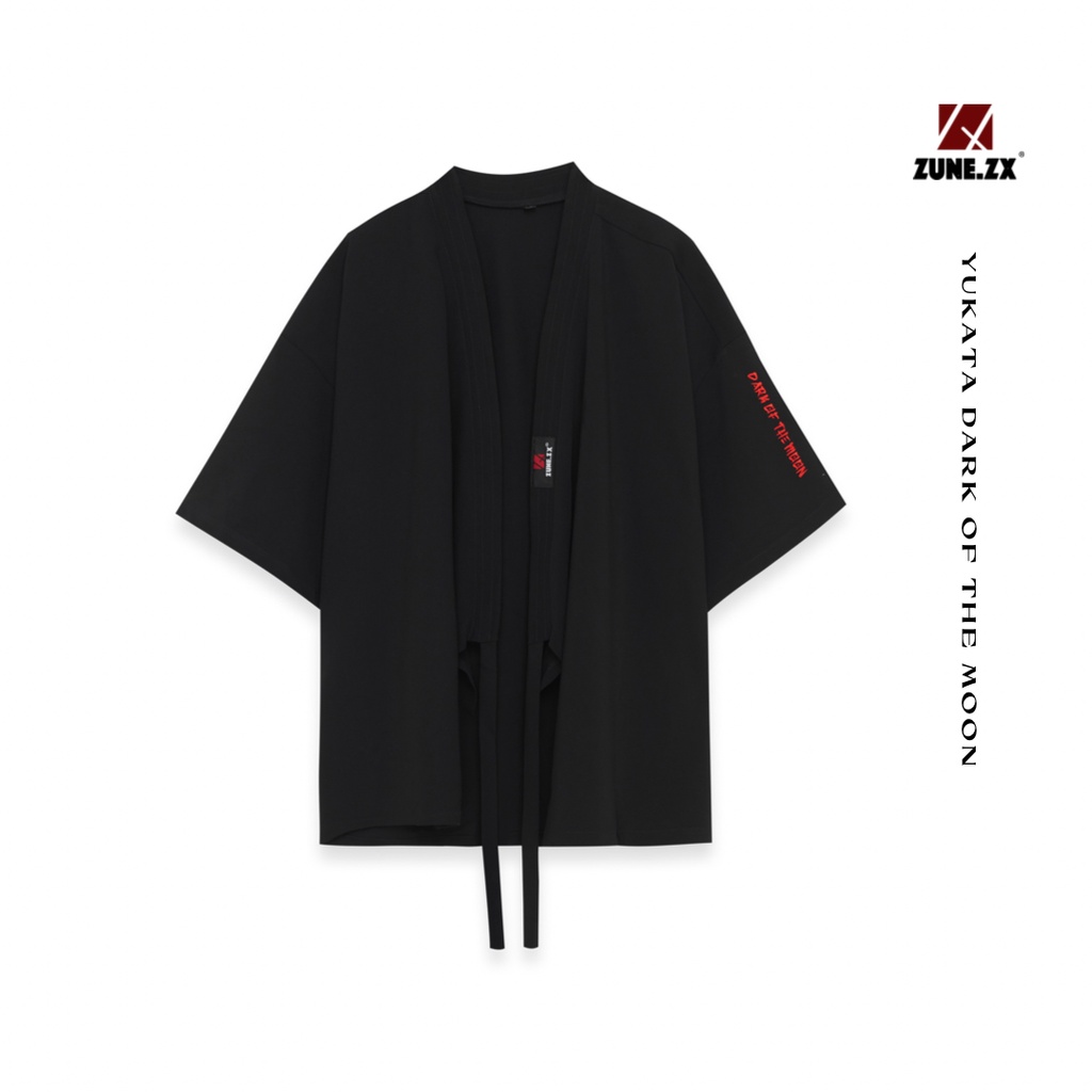 Áo khoác kimono Zune.zx dáng rộng đen phong cách Nhật Bản, Yukata dark of the moon