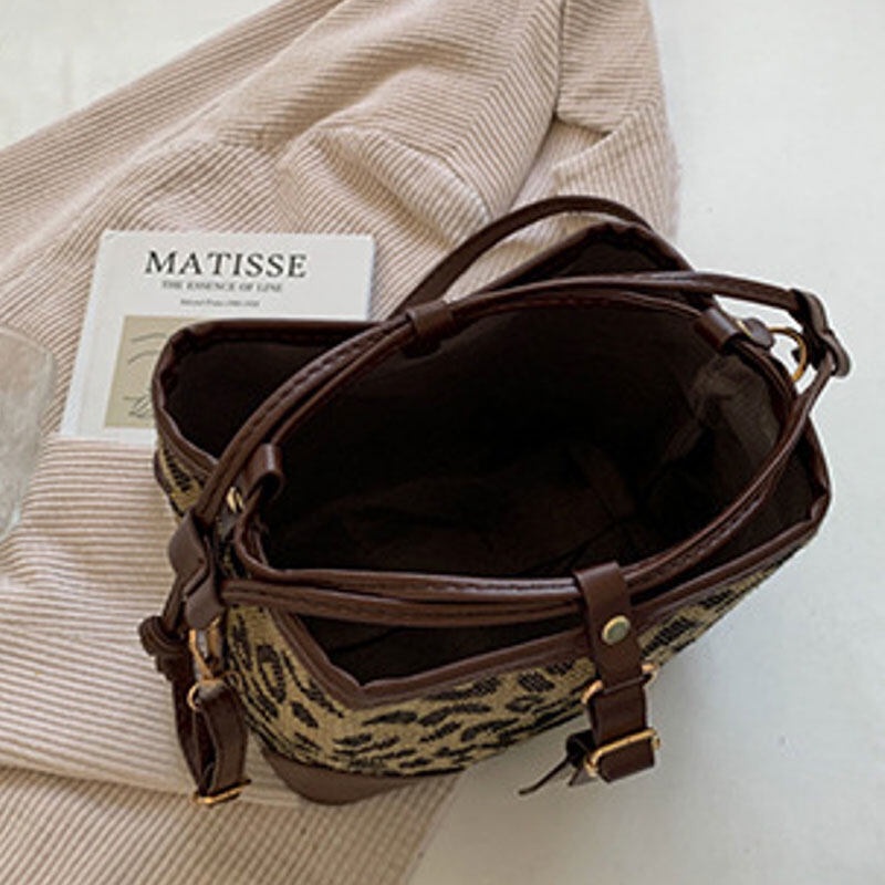 Túi Đeo Vai Họa Tiết Da Báo Đơn Giản Thời Trang Cho Nữ