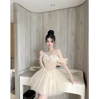 ❤ĐẦM XOÈ BÈO ĐÍNH HOA 5D 💐💐 199k