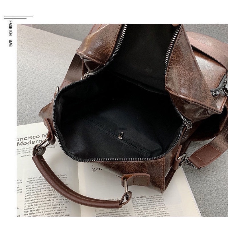 BALO THỜI TRANG NỮ VINTAGE DA PU ULZZANG BALO VUÔNG HỌC SINH BLN49H015