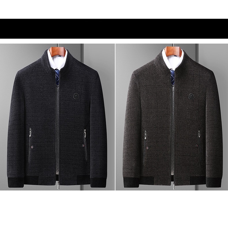 Amo_Áo khoác dạ lót lông cho bố, áo khoác nam trung niên, áo cho người già, áo M chuông ông