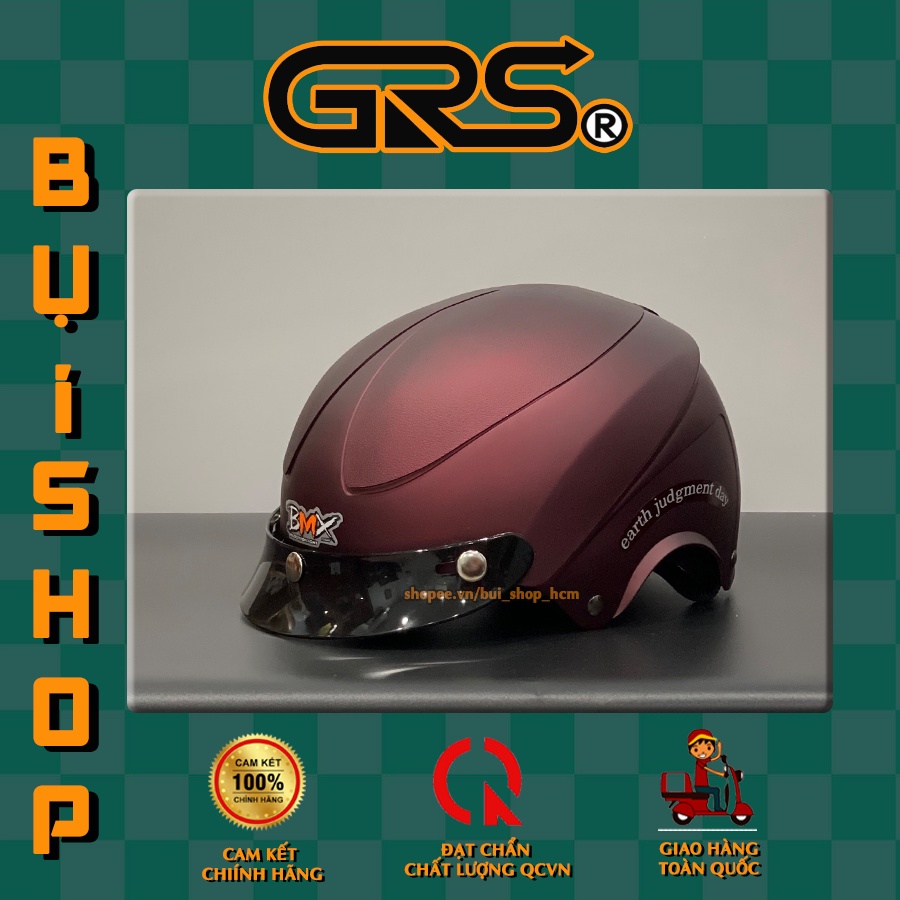 THANH LÝ Mũ bảo hiểm nửa đầu GRS 101 E - Nón sơn tĩnh điện acer siêu bền màu 1/2 sử dụng 100% công nghệ Đài Loan