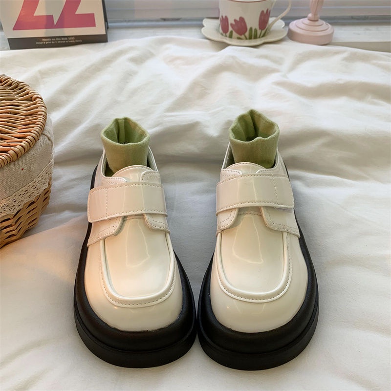 IMAODOU Giày da nữ  mũi tròn thời trang xuân thu phong cách Anh quốc 2023