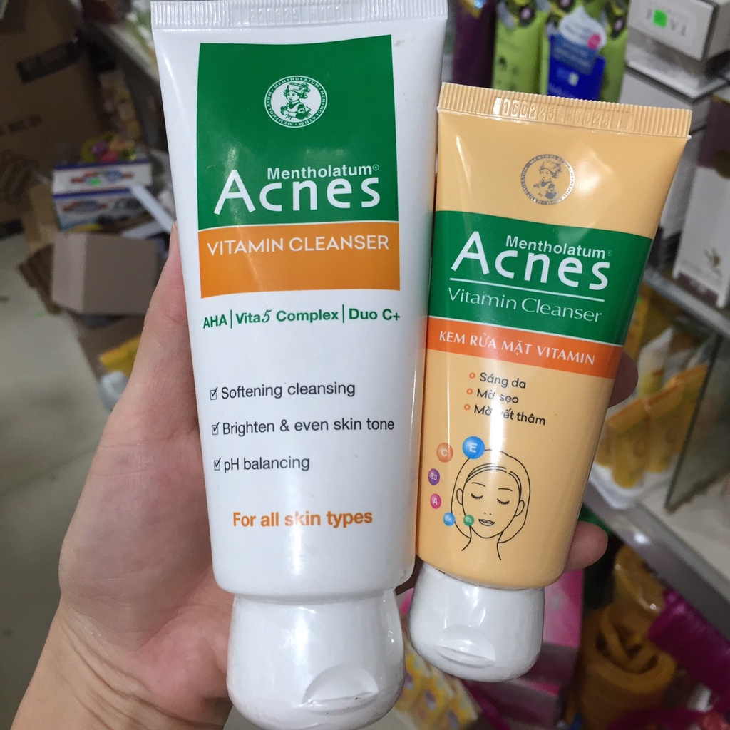Acnes Vitamin Cleanser - Kem rửa mặt Vitamin 50g, 100g