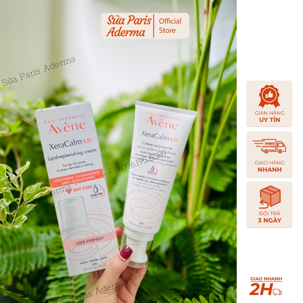 Kem dưỡng da Avene xeracalm 200ml A.D dành cho da khô, da kích ứng, da bị ngứa, da cơ địa, mụn nhọt_Sữa Paris Aderma