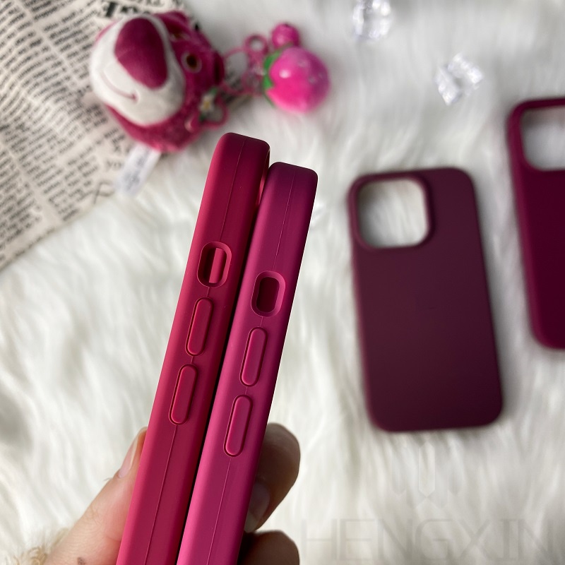 Violet Rose Red Dragon Fruit Series Liquid Silicone Phone Case Compatible with iPhone 14 13 12 11 Pro Max XR IX XS Max 7 8 PLUS Phone Case Shockproof and Anti slip Bumper Cover