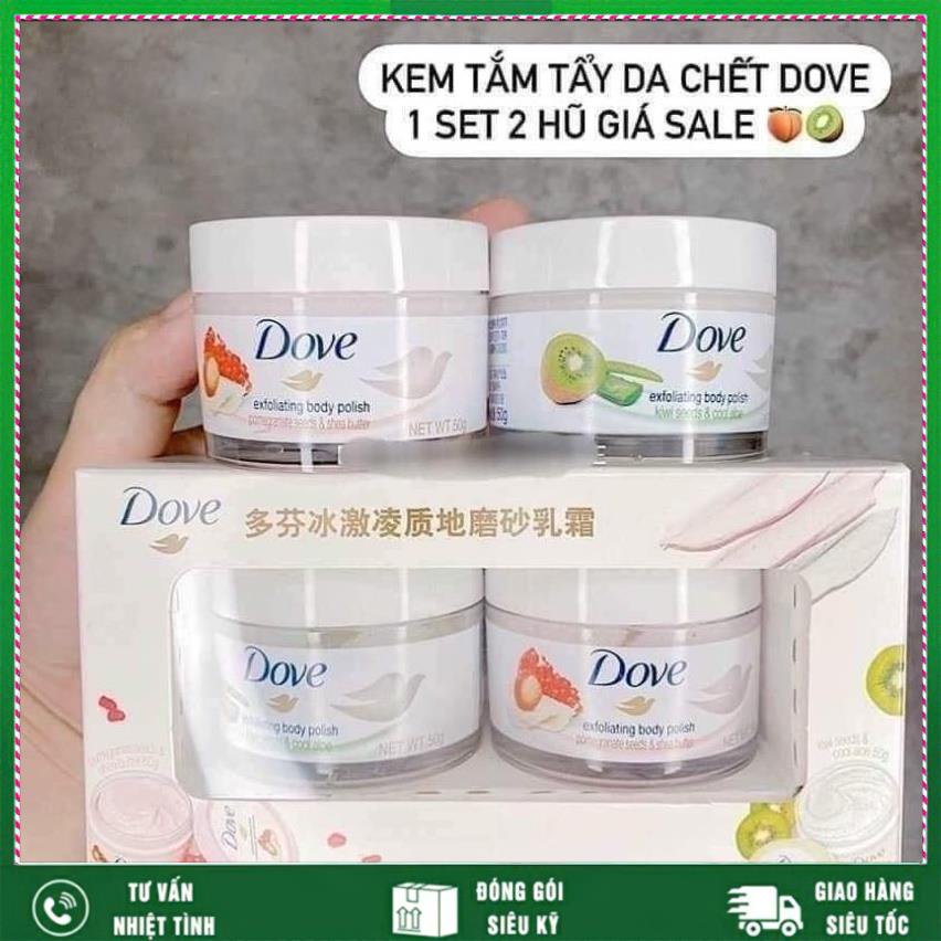 Tẩy da chết body DOVE giúp da mịn màng chiết xuất từ thiên nhiên hũ 50g - SUE SHOP