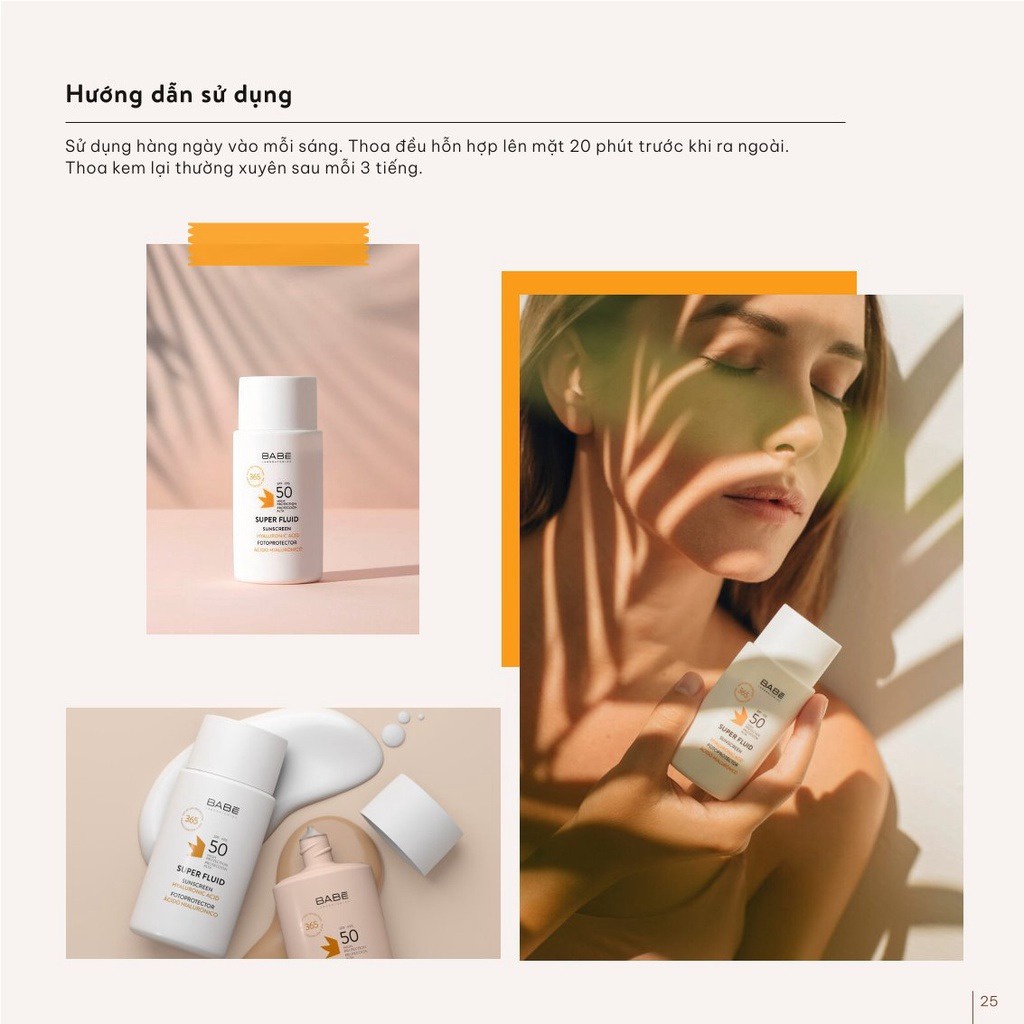 Kem chống nắng phổ rộng BABÉ Super Fluid Sunscreen SPF50 50ml (mọi loại da) - AJAS SKINLAB