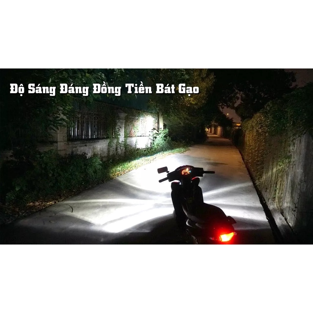 Bóng đèn LED bi cầu chân H4 pha Trắng cos Vàng - Bảo hành 12 Tháng