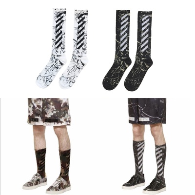 Tất nam nữ cổ cao thể thao thời trang cao cấp, Vớ thể thao phong cách hiphop Street Style Vớ OFF-WHITE TAT009