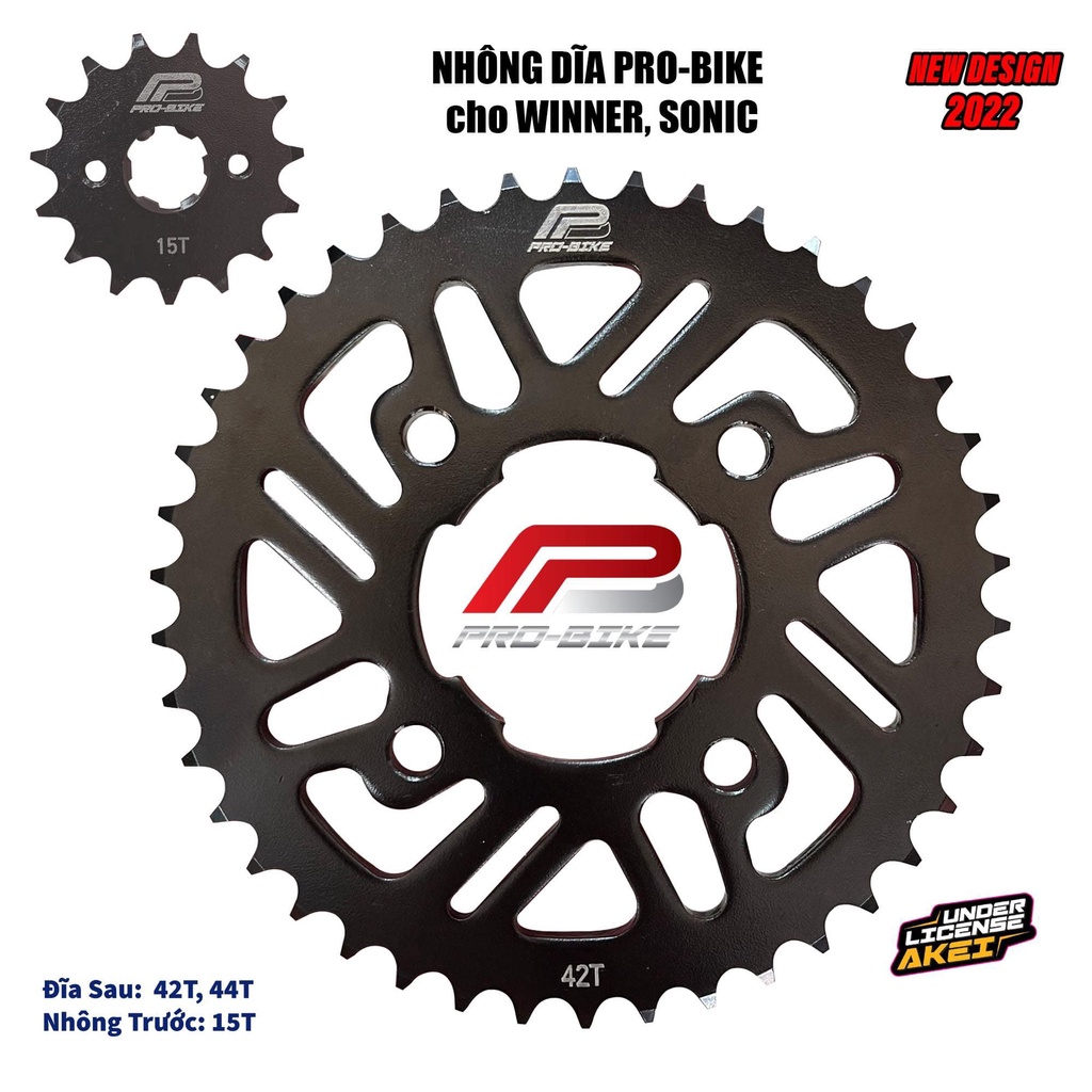 COMBO SÊN NHÔNG DĨA PRO-BIKE ProBike Vàng Đen cho WINNER Winner X Sonic. DoChoiXeMay