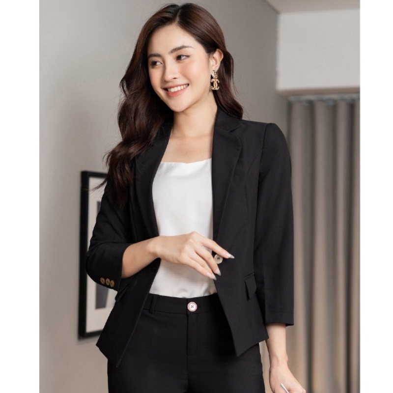 Áo Vest Nữ NK Fashion Thiết Kế Dáng Lửng Dài Tay Phù Hợp Đi Làm Thanh Lịch Sang Trọng NKFAK2211007