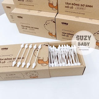 TOBÉ- TĂM BÔNG HỒ LÔ DÀNH CHO BÉ SƠ SINH 100 chiếc, Suzy baby