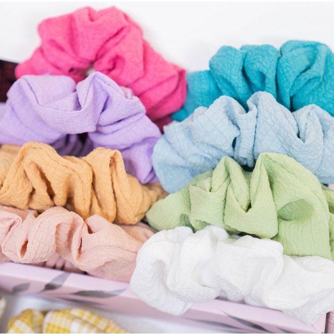 SCRUNCHIES TRƠN - Vải xốp trendy, hot trend 2023