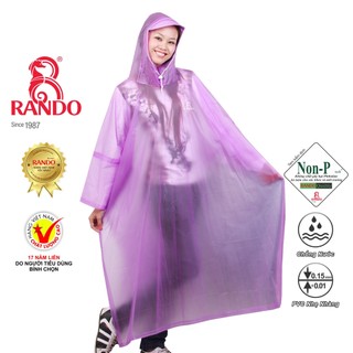 Áo Mưa Choàng Trong Màu, RANDO Chính Hãng, Nhựa PVC Trong Thời Trang, Siêu Nhẹ, Tiện Lợi, Không Thấm Nước