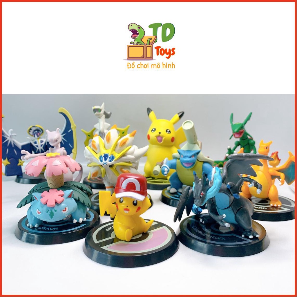 Đồ chơi mô hình pokemon, có đế trưng bày, nhiều mẫu siêu ngầu hoặc dễ thương, cao 7 - 9 cm, chọn mẫu được