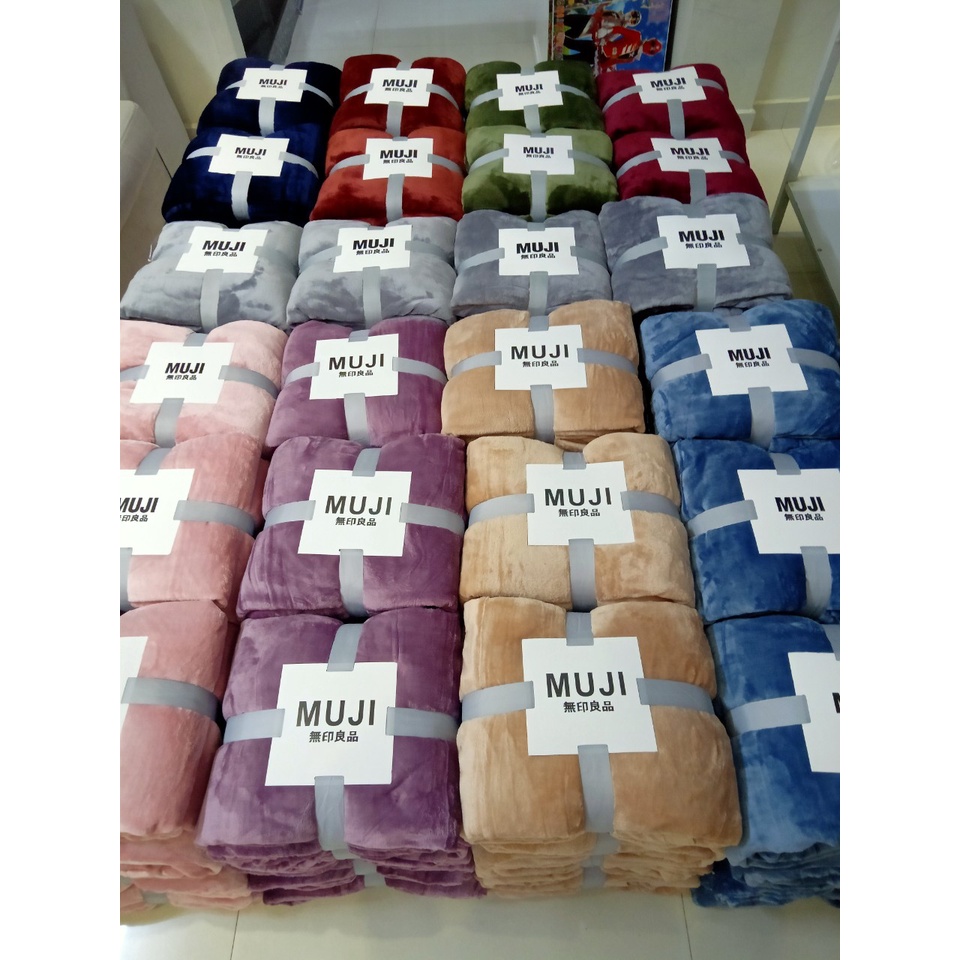Chăn lông tuyết Muji BLANKET cao cấp hàng loại 1🍀 Êm mềm mịn mượt 1.8kg