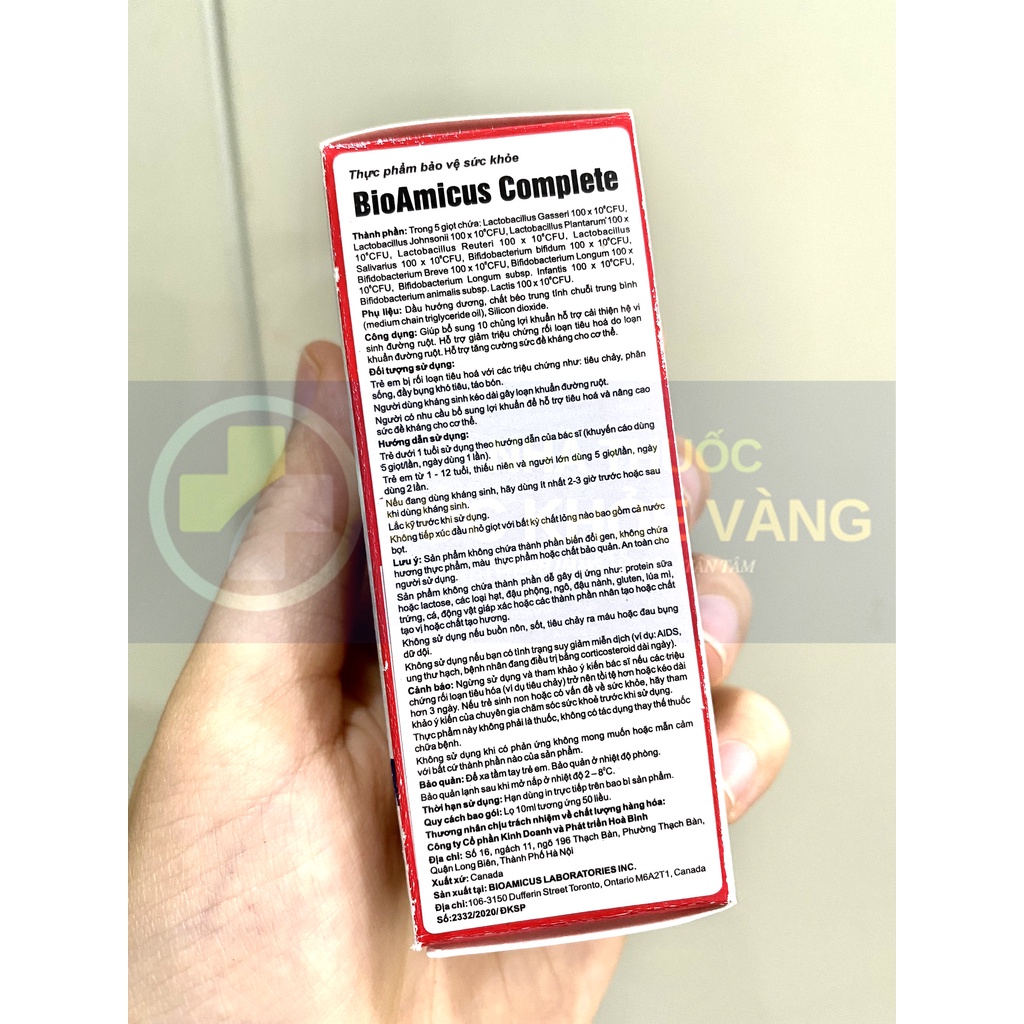 Men vi sinh 10 chủng BioAmicus Complete 10ml