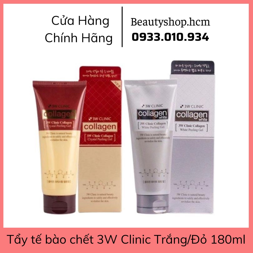 Tẩy tế bào chết Collagen 3W Clinic Trắng/Đỏ 180ml