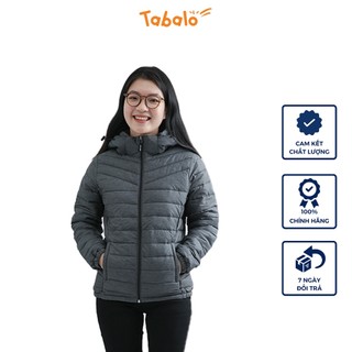 Áo Khoác Phao Nữ Tabalo Chần Bông Cực Nhẹ, Mũ Giữ Ấm Tháo Rời